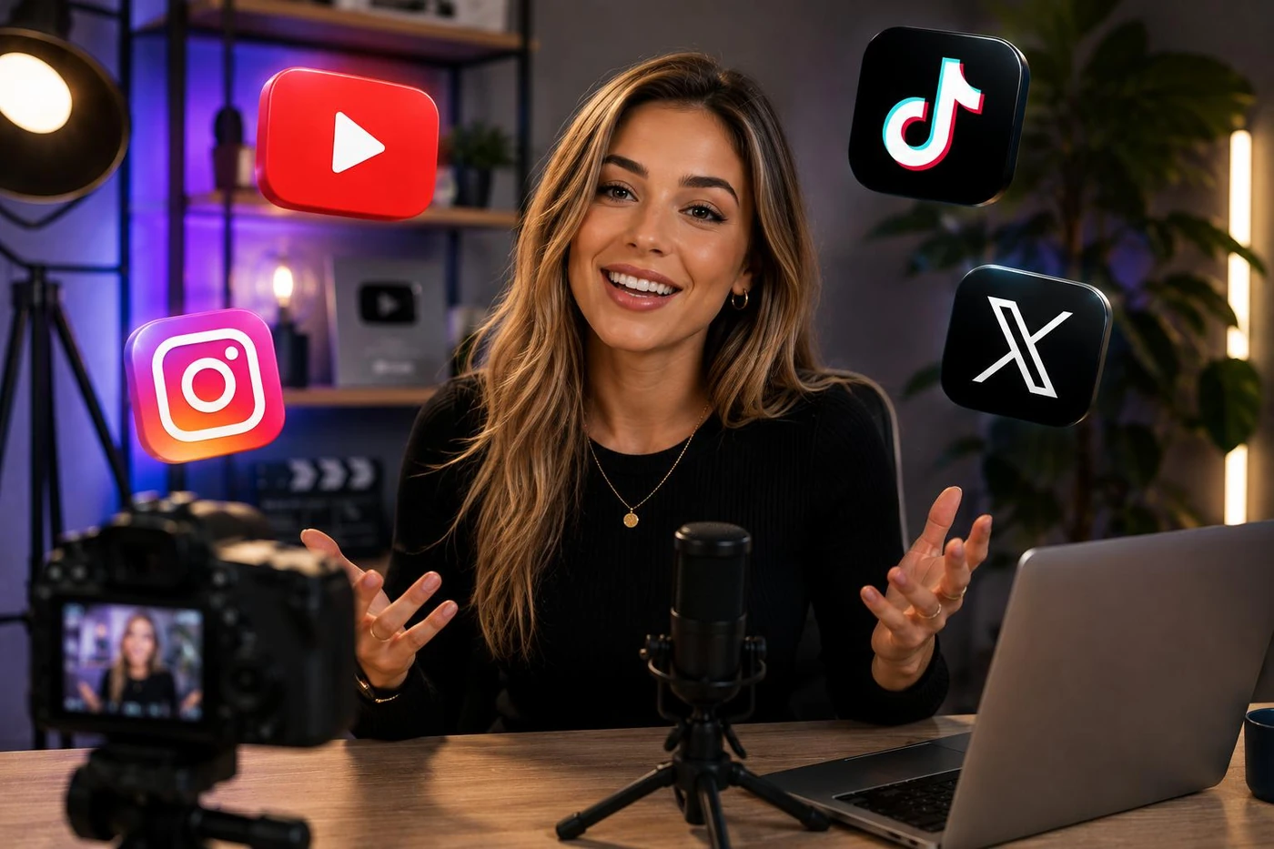 Une créatrice de contenu enregistrant une vidéo autour de Trade Capital
